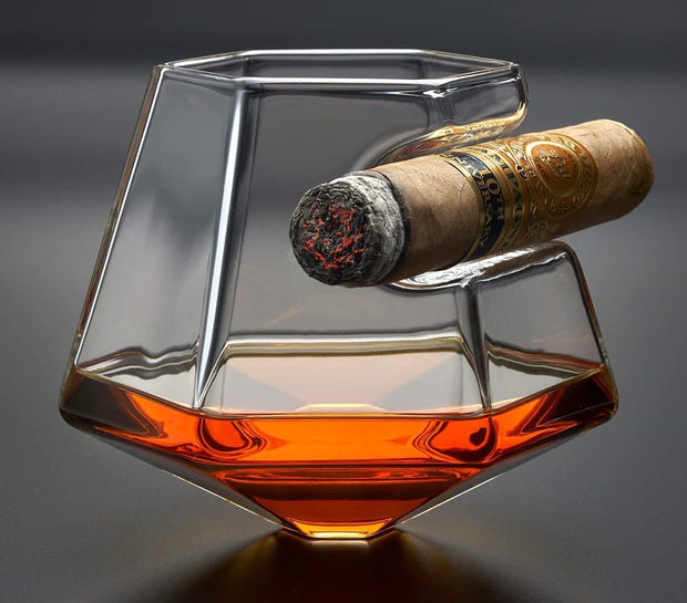 Wooden Ashtray With Whiskey Glass Holder & Cigar Rest - 4-in-1 Tray