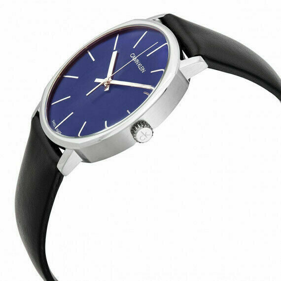 Calvin Klein Men's Posh 40mm Blue Dial Leather Watch - K8Q311CN