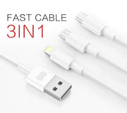 3 in 1 Charging and Data Transfer Cable - 1 Meter