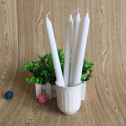 White Wax Tapered and Ridged Candles