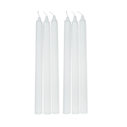 White Wax Tapered and Ridged Candles