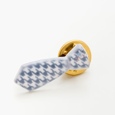 Grey Marble Tie Lapel Pin